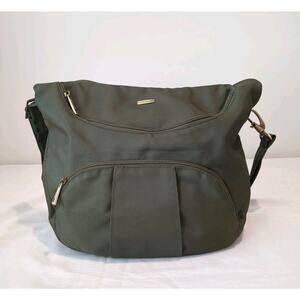 Travelon Classic Essential Green 2 Way Hobo Bag Anti-Theft RFID Messenger Bag
